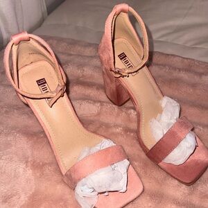 Public Desire Peach Ankle Strap Heels